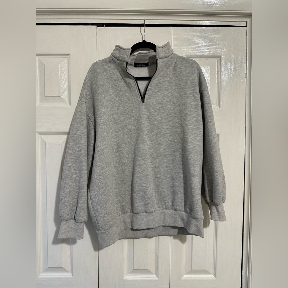 Trendy Queen Womens Oversized Half Zip Pullover